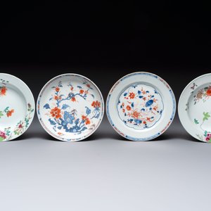 Eight Chinese famille rose, Imari-style, iron-red-decorated, blue and white plates, Kangxi and later — 照片 2