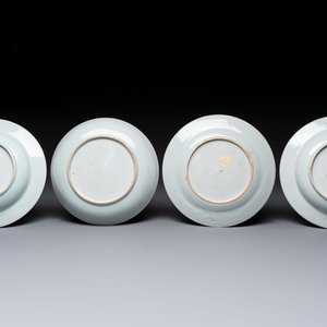 Eight Chinese famille rose, Imari-style, iron-red-decorated, blue and white plates, Kangxi and later — 照片 3