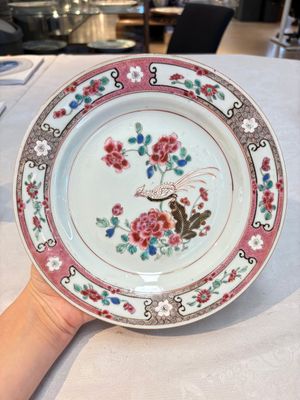 Eight Chinese famille rose plates with birds, Yongzheng/Qianlong — photo 15