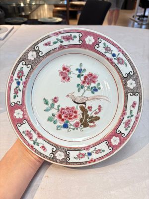 Eight Chinese famille rose plates with birds, Yongzheng/Qianlong — photo 7