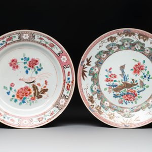 Eight Chinese famille rose plates with birds, Yongzheng/Qianlong — photo 2