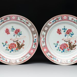Eight Chinese famille rose plates with birds, Yongzheng/Qianlong — photo 4