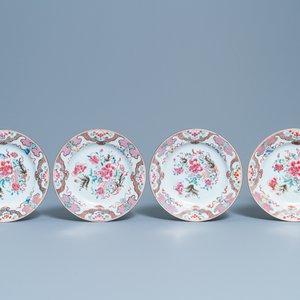 Eight Chinese famille rose plates with floral design, Qianlong — photo 4