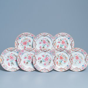 Eight Chinese famille rose plates with floral design, Qianlong — photo 6