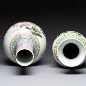 Eight Chinese famille rose vases, Qianlong and Jing De Zhen 景德鎮 marks, 20th C. — photo 12