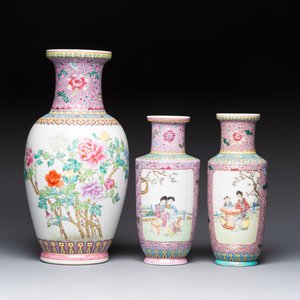 Eight Chinese famille rose vases, Qianlong and Jing De Zhen 景德鎮 marks, 20th C. — photo 14