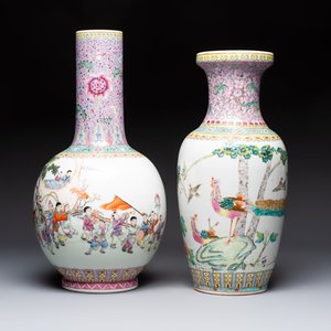 Eight Chinese famille rose vases, Qianlong and Jing De Zhen 景德鎮 marks, 20th C. — photo 8