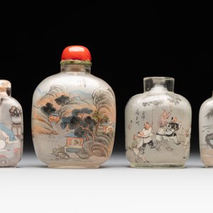 Eight Chinese inside-painted glass snuff bottles, signed Tang Zichuan 湯子川 and Ye Zhongzhi 葉仲芝, 20th C. — foto 2