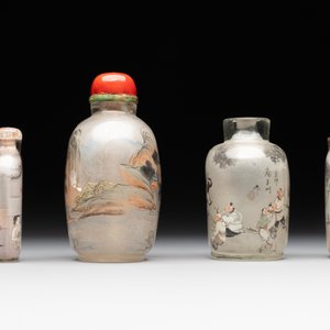 Eight Chinese inside-painted glass snuff bottles, signed Tang Zichuan 湯子川 and Ye Zhongzhi 葉仲芝, 20th C. — foto 3
