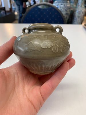 Eight Chinese Longquan celadon jarlets with floral design, Song/Yuan — photo 27