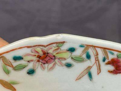Eight Chinese octagonal famille rose plates with a boat on the water, Qianlong — photo 6