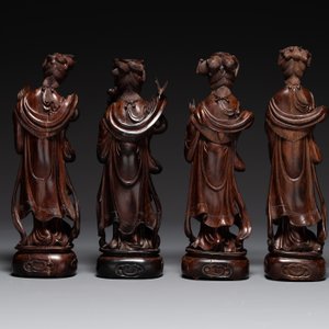 Eight Chinese wooden sculptures of female deities, 19th C. — photo 3