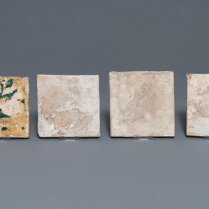 Eight Dutch Delft blue and white and manganese tiles with ships and sea creatures, 17/18th C. — 照片 5