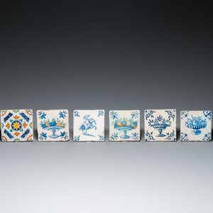 Eight Dutch Delft blue and white and polychrome tiles, 17th C. — 照片 2