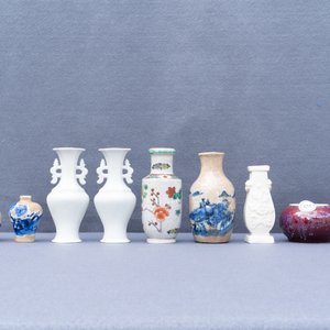 Eight small Chinese vases and a brushwasher, Kangxi and later — photo 18