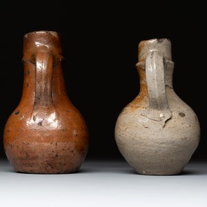 Eight stoneware jugs and mugs, and a glazed pottery vessel, Germany and The Netherlands, 16/17th C. — photo 27