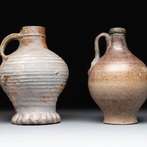 Eight stoneware jugs and mugs, and a glazed pottery vessel, Germany and The Netherlands, 16/17th C. — photo 10