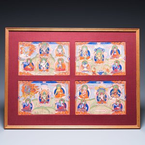 Eight tsaklis and three painted wood book covers, Tibet, 19th C. — photo 2