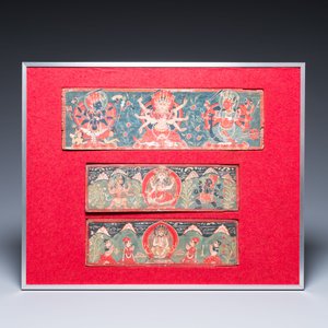 Eight tsaklis and three painted wood book covers, Tibet, 19th C. — photo 7