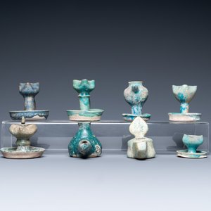 Eight turquoise-glazed oil lamps, Middle-East, 13th C. and later — 照片 3