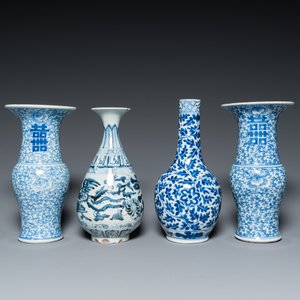 Eight various Chinese blue and white vases, 18/20th C. — 照片 3