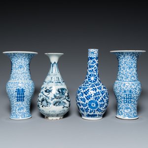 Eight various Chinese blue and white vases, 18/20th C. — 照片 4
