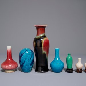 Eight various Chinese monochrome vases, 18/19th C. — 照片 3