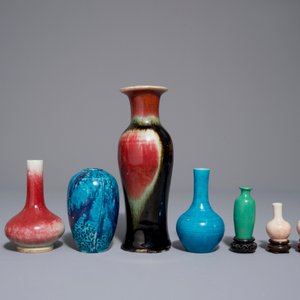 Eight various Chinese monochrome vases, 18/19th C. — 照片 4