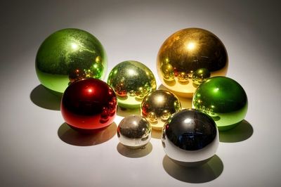 Eight various mercury glass witch balls, ca. 1900