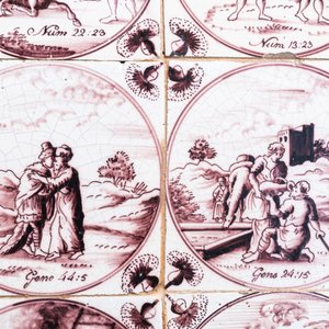 Eighteen fine Dutch Delft manganaese biblical subject tiles, 18th C. — photo 5