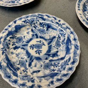 Eleven Chinese blue and white lobed cups and saucers, Kangxi — photo 15