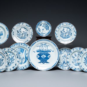 Eleven Chinese blue and white plates, Kangxi and later — 照片 1