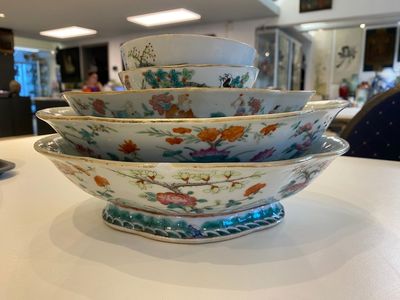 Eleven Chinese famille rose bowls, 19/20th C. — 照片 1