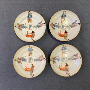 Eleven Chinese famille rose 'Wu Shuang Pu' saucers and six cups, mostly Daoguang mark and of the period — photo 22