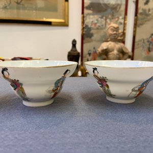 Eleven Chinese famille rose 'Wu Shuang Pu' saucers and six cups, mostly Daoguang mark and of the period — photo 32