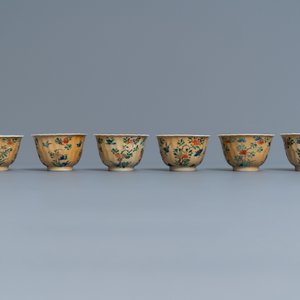 Eleven Chinese famille verte cups and saucers, Kangxi — 照片 10