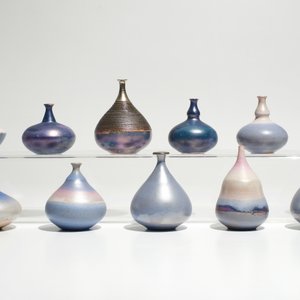 Eleven small modernist vases with various blue glazes, Perignem and Amphora, 2nd half 20th C. — photo 2