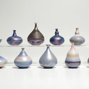 Eleven small modernist vases with various blue glazes, Perignem and Amphora, 2nd half 20th C. — photo 4