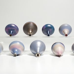 Eleven small modernist vases with various blue glazes, Perignem and Amphora, 2nd half 20th C. — photo 7