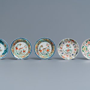 Elf Chinese famille verte koppen en schotels, Kangxi — foto 2