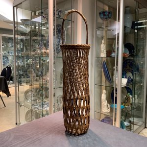 Elf Japanse gevlochten bamboe ikebana mandjes w.o. drie gesigneerd, Meiji/Showa, 19/20e eeuw — foto 11