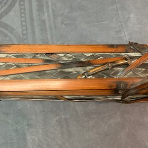 Elf Japanse gevlochten bamboe ikebana mandjes w.o. drie gesigneerd, Meiji/Showa, 19/20e eeuw — foto 20