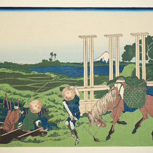 Elf Japanse woodblock prenten, o.a. Hokusai, 19/20e eeuw — foto 5