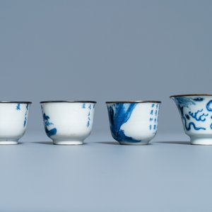 Elf stukken Chinees blauw-wit 'Bleu de Hue' porselein voor de Vietnamese markt, 18/19e eeuw — foto 12