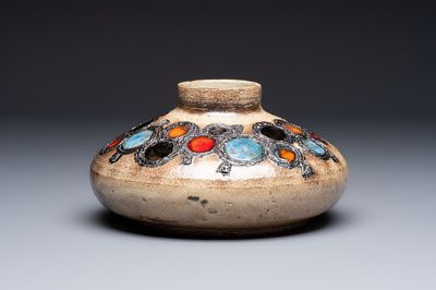 Elisabeth Vandeweghe (1946) for Perignem: a mid-century polychrome vase, 20th C.