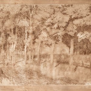Emile Claus (1849-1924): 'Drève ensoleillée', colour lithograph — photo 1
