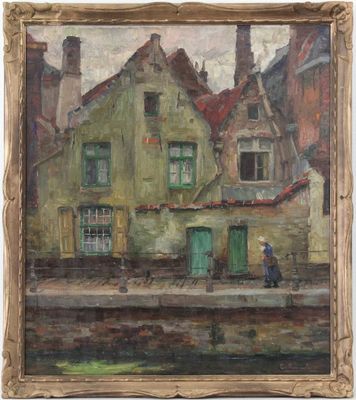 Emile Rommelaere (1873-1961), Vue du Quai des Dominicains", Bruges