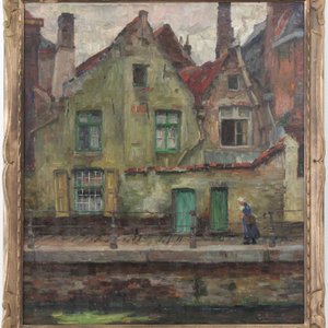 Emile Rommelaere (1873-1961), Zicht op de Predikherenrei te Brugge — foto 1