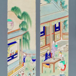 Ensemble de 24 peintures chinoises sur papier de riz, 19/20ème — photo 14