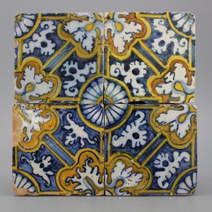 Ensemble de 4 carreaux portugais, 17e — photo 1